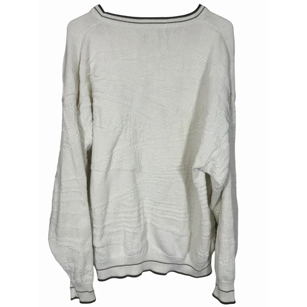 Fieldmaster USA Eagle‎ Sweater XL Cream Textured Knit Bald Eagle Cabin Cottage